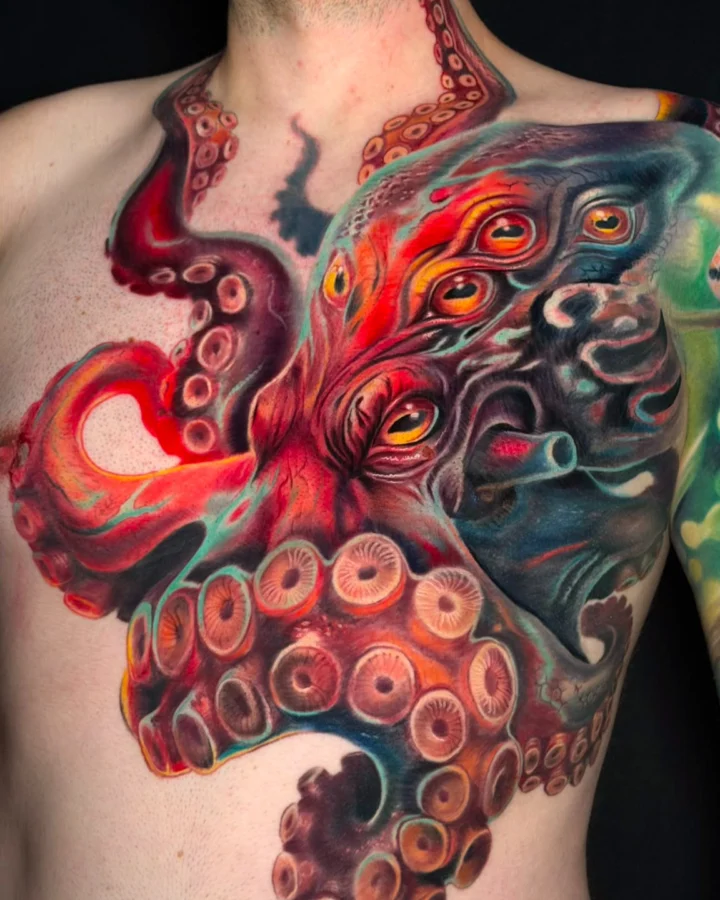 Pulpo gigante a full color. 🐙🔥

Realizado en 5 sesiones. 

📍 Calle de María de Molina 13 – Valencia
🔱 El lugar